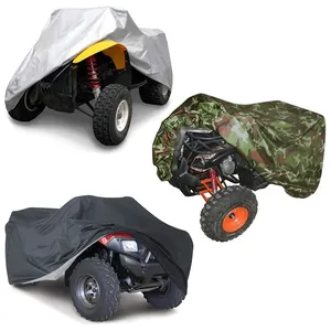 Sarung ATV Universal Anti Air, Pelindung Hujan Semua Cuaca, Kamuflase Perak Hitam 4X4 Roda, Penutup Debu ATV