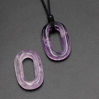 Collier pendentif en pierre de lettre O naturelle faite à la main avec cordon d'alphabet en cristal noir réglable effet de guérison de style Feng Shui