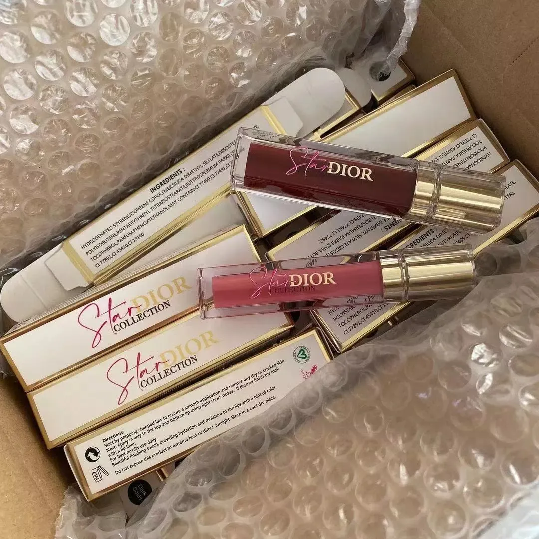 Custom empty rose gold cosmetic lip gloss tubes bottle packaging box for kidscolored lip gloss plumping