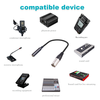 6.35mm TRS Female XLR Male Balanced Audio Adapter Cable 0.3m Connector Shielded Microphone Cord Mixer Amplifier Speaker Nylon