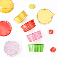 Récipient jetable en papier d'aluminium de 5oz avec motif plateau couvercle boîte Cupcake Dessert doublures pour la cuisson hachis tarte casserole