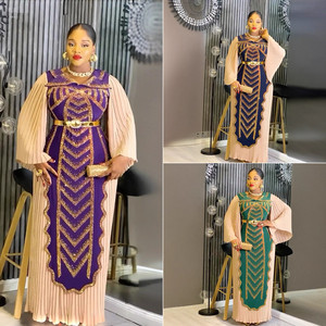 Vestidos <span class=keywords><strong>de</strong></span> Iglesia Africanos <span class=keywords><strong>de</strong></span> Alta Calidad para <span class=keywords><strong>Mujer</strong></span>, Modelo S10961, Cuello en V, Adornados con Pedrería, Plisados, Elegantes para Fiesta o Evento Nocturno - Product Image 2
