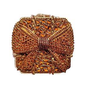 Sac de soirée de luxe en cristal avec nœud papillon, sac à main en forme de boîte scintillant pour femme, idéal pour les dîners, les rendez-vous et les mariages - Product Image 3