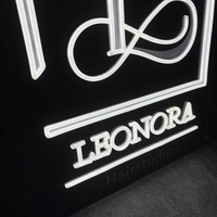 Enseigne de boutique au néon avec logo personnalisé Décoration d'entreprise pour salon de beauté Salon de coiffure Studio Acrylique LED Art mural Corps de lampe en silicone