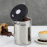 Nouveau design de boîte à café scellée sous vide pour le stockage des aliments boîte à café hermétique en acier inoxydable 800ml/1000ml/1400ml/1800ml