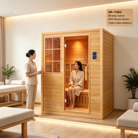 Sauna intérieur spacieux et durable, sauna à vapeur pour 1-2 personnes, sauna à bois, sauna à gaz, sauna à lumière rouge