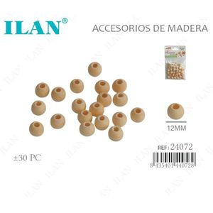 Perline in legno ILAN da 12 mm con foro grande per artigianato e creazione di gioielli - Product Image 1