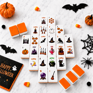 Halloween Pumpkin Themed Modern Acrylic Eco-Friendly Mahjong Tiles Party Tabletop Gift Set <b>Entertainment</b> in Stock Fast Shipping - Product Image 3
