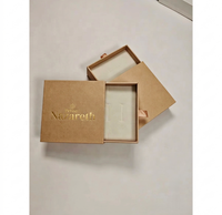 Boîte à tiroir rigide en kraft, petit format, logo personnalisé, emballage pour bijoux, 6*6*3cm, laminage mat, doublure en éponge, recyclable