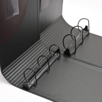 Carpeta Personalizada de Cuero PU con Anillas en D de 3 Orificios, Estilo Americano, Lomo de 3 y 4 Pulgadas, 14 Líneas de Presión, Parte Trasera Redondeada, Anillas de Metal Negro, Venta al Por Mayor OEM