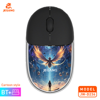 Mouse Nirkabel Kristal Warna Gradasi Lucu 2.4GHz BT Dual Mode 1200-4000DPI Pengisian Daya Tipe-C Mouse Optik Nirkabel