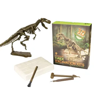 Wholesale archaeological T-rex fossil model dig it out diy plastic toy dinosaur skeleton