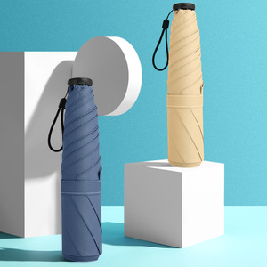 Pencil <b>Umbrella</b> Nylon 8 Ribs Uv Resistant Minimalist Design Travel Use Manual Open <b>Foldable</b> Sun And Rain Protection - Product Image 3