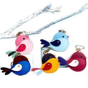 Llavero de Cuero con Diseño de Pájaro, Protector de Tarjeta de Acceso, Personalizado, de Alta Calidad, Bonito, Cuadrado, Pequeño, para Regalo - Product Image 1