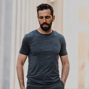 T-shirt thermique pour <span class=keywords><strong>homme</strong></span> en laine mérinos 100% personnalisé, résistant aux odeurs, contrôle <span class=keywords><strong>de</strong></span> la température, randonnée, voyage, lavable en machine, 17,5 microns - Product Image 2