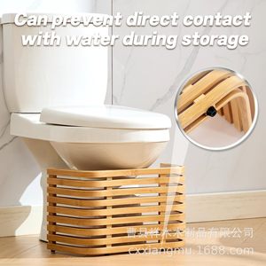 Modern <b>Bamboo</b> Step <b>Stool</b> Natural Wood Color Multifunctional Home Use - Product Image 4