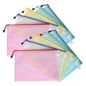 Multiple Sizes Plastic Wallets Set - 15 Pcs Document Folder <b>File</b> Zipper Bags A3 <b>A4</b> A6 Mesh Zipper Pouch Zip Lock Bag - Product Image 6