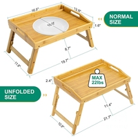 Plateau de service pour ordinateur portable en bambou, réglable en hauteur, portable, avec pieds pliables, pour canapé, lit, rangement, salon