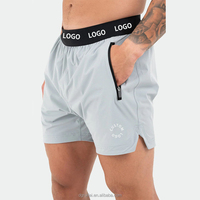 Shorts de sport athlétiques pour hommes avec logo personnalisé, ceinture durable, ourlet fendu, entrejambe de 5 pouces