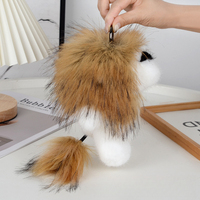 UMOO Mignon Porte-clés de Voiture en Fausse Fourrure de Vison en Forme de Petit Lion 3D, Écologique et Durable, Pendentif en Peluche, Décoration de Sac Cadeau