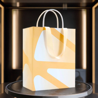 Sacs cadeaux de luxe en papier blanc recyclable de marque de boutique, avec logo en feuille d'or, poignée longue, pour vêtements, chaussures, chaussettes, chapeaux