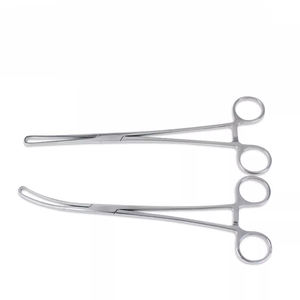 Pinzas cervicales de acero inoxidable médico, instrumento quirúrgico ginecológico, pinzas retractoras cervicales rectas/curvas - Product Image 4