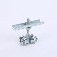 Rouleau de porte coulissante industrielle en acier galvanisé pour charges lourdes, chariot à 4 roues, poulie à vis réglable, quincaillerie pour porte de grange coulissante
