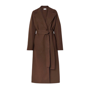 Manteau portefeuille élégant en laine Veste longue d'hiver avec col à revers Fermeture de ceinture réversible respirante Taille XL pour l'automne/hiver - Product Image 3