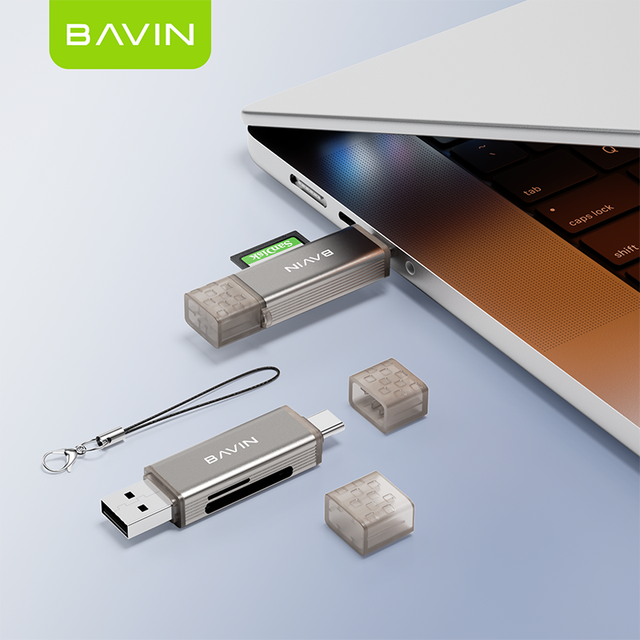 BAVIN OTG96 OTG95 Portable Mini USB C Type C 2 in 1 Sd Tf Card Reader Adapter for Mobile Phone