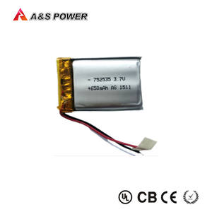 752535 lithium polymer battery <span class=keywords><strong>3</strong></span>,7 V 650 mAh battery - Product Image 2
