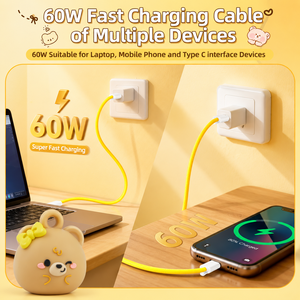 Cable <span class=keywords><strong>de</strong></span> Carga Rápida USB C a C <span class=keywords><strong>de</strong></span> 60W con Correa <span class=keywords><strong>de</strong></span> Muñeca Antipérdida, Diseño <span class=keywords><strong>de</strong></span> Personajes Animados, Cable <span class=keywords><strong>de</strong></span> Carga Rápida con IP Oculta Personalizada - Product Image 3