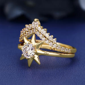 Anillo de circonia con forma de estrella para mujer, diseño de hexagrama, joyería de moda, regalo - Product Image 3