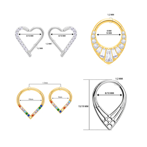 Anneaux de <span class=keywords><strong>piercing</strong></span> pour le <span class=keywords><strong>nez</strong></span> en titane ASTM F136, forme goutte d'eau, 16G, anneaux clicker segmentés, 8mm 10mm, bijoux de <span class=keywords><strong>piercing</strong></span> pour le corps et la <span class=keywords><strong>narine</strong></span> - Product Image 2