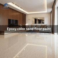 Résistance à l'usure Anti-slip Epoxy Coloré Sable Effet Marbre Revêtement Liquide Pinceau Peinture Haute Brillance