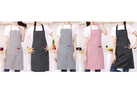 Paquete de 2 Delantales de Chef Unisex para Adultos, de Poliéster y Algodón, con Correa Ajustable para el Cuello y 2 Bolsillos para Preparación de Alimentos