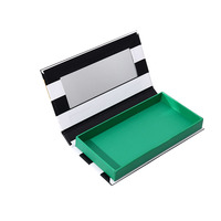 Boîtes à cils en carton haut de gamme couleur douce pour cils entiers, petites boîtes d'emballage rectangulaires en carton avec miroir intégré