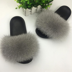 peluche pelo esponjoso sandalias de piel de mujer, <span class=keywords><strong>zapatillas</strong></span> de invierno cálido <span class=keywords><strong>zapatillas</strong></span> para las mujeres calientes - Product Image 1