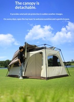 Tente de camping instantanée 2 en 1 avec auvent, abri à deux pièces, cabane extérieure, protection contre la pluie et le soleil, toutes saisons