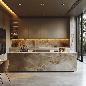 Custom Modern Kitchen Set Luxury Design for Homes Villas Acrylic Finish Stainless Steel Quartz Countertop Full Renovation Ready - Product Image 3