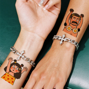 Colorido <span class=keywords><strong>tatuajes</strong></span> temporales pegatina hombre y mujer salvaje lindo pareja de dibujos animados tatuaje impermeable <span class=keywords><strong>para</strong></span> cara brazo pierna - Product Image 3