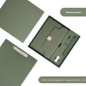 Set de Regalo de Cuaderno de Imitación de Cuero con Triple Pliegue, Caja con Cierre Adhesivo, Termo de Recuerdo, Diario de 100 Hojas, Papel Metálico para Oficina - Product Image 6