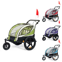 H T01 voyage en plein air 2-en-1 Cargo poussette enfants et animal de compagnie chien vélo remorque métal rouleau conteneur pour jumeaux bébé vélo équitation