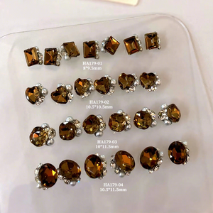 2025 nuevos productos terminados de estilo <span class=keywords><strong>Mirad</strong></span>-Decoraciones de uñas cuadradas gruesas de ángulo recto largo-diamante apilado de cristal súper brillante - Product Image 1