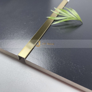 LL153 Stainless Steel U Shaped Gold Brushed Contemporary Design Decorative Trim Strip for Apartment Walls <b>Tiles</b> Easy - Product Image 4