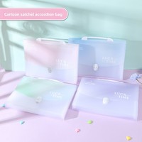 Bolsa Portadocumentos de Gran Capacidad, Personalizable, Multicapa, de PP, con Diseño de Oso Feliz, Transparente, para Estudiantes