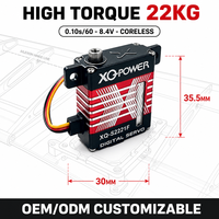 Servomoteur numérique sans noyau XQ-POWER XQ-S2221F 22KG pour avion, engrenages en acier inoxydable, aluminium CNC, étanche, 8.4V, OEM