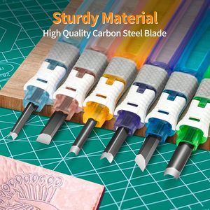 Outils de sculpture sur <span class=keywords><strong>bois</strong></span> en acier inoxydable pour sculpteurs débutants - Étui rigide en plastique polyvalent pour la sculpture de citrouilles - Product Image 3