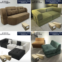 Canapé-lit modulaire moderne en cuir véritable, design amovible et lavable, compression sous vide, garantie 3 ans, idéal pour les petits espaces