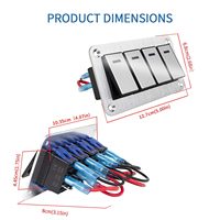 Interrupteur à bascule 12V double LED 5 broches marche/arrêt avec logo personnalisé pour voiture, bateau, marine, 4x4, 4WD
