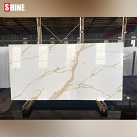 Dalles de pierre frittée Calacatta blanche de grande taille 15 mm, porcelaine et pierre de quartz artificielle